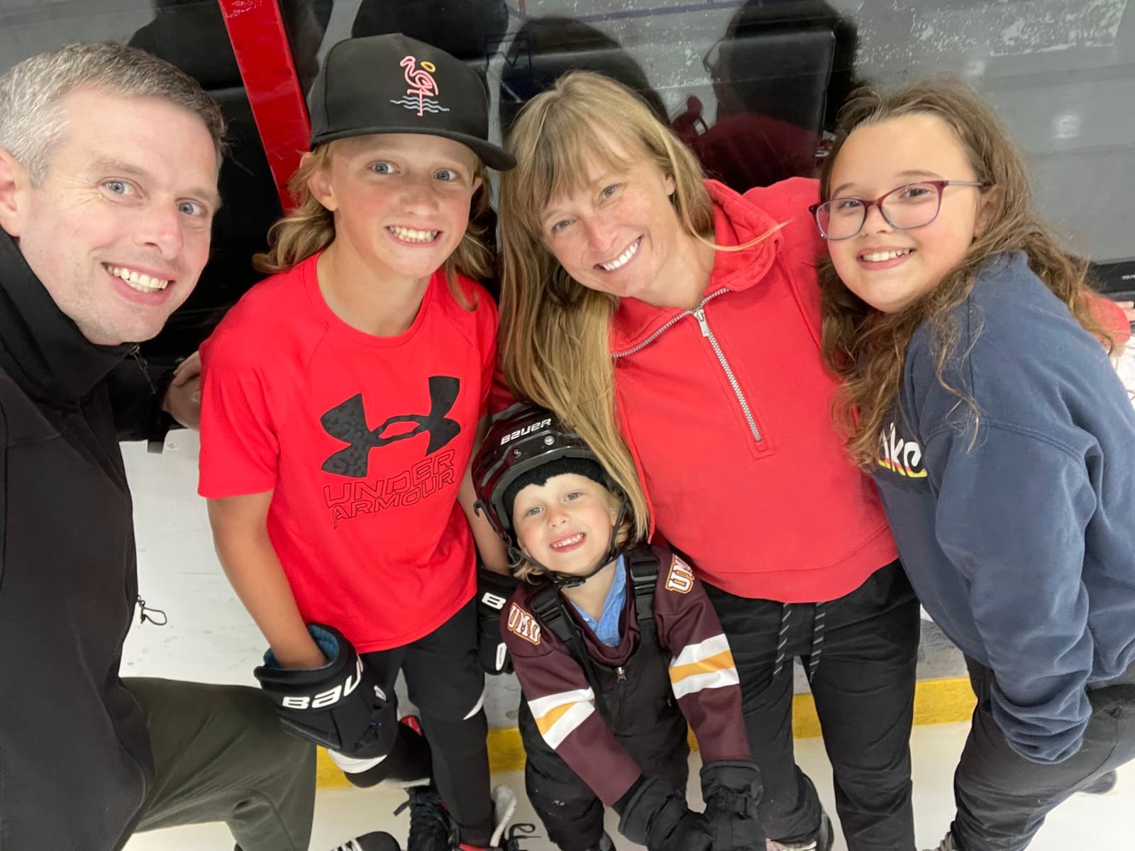 Our family at the hockey rink